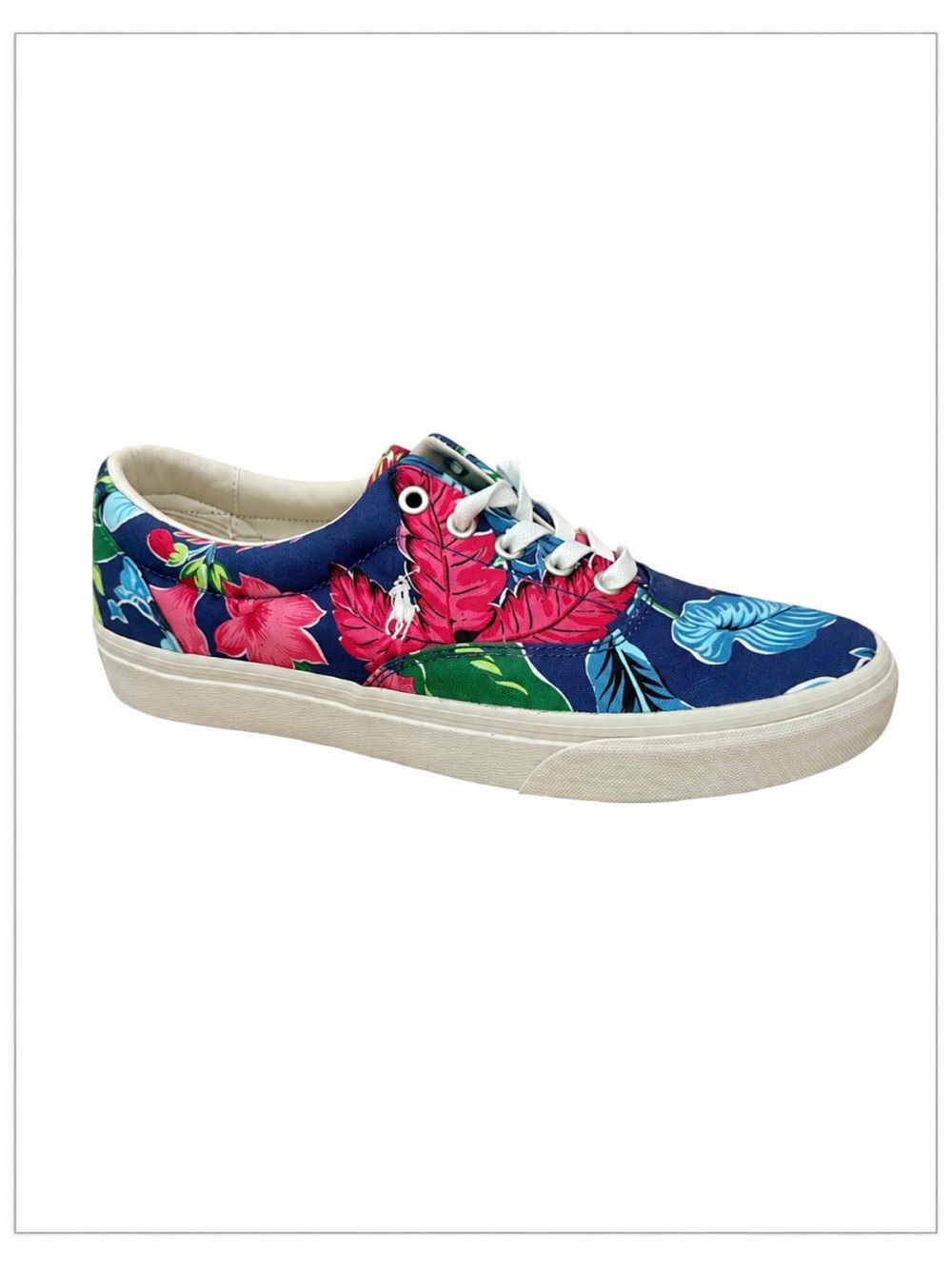 Polo Ralph Lauren Men’s 9.5 Keaton Pony Tropical Floral Canvas Sneakers New